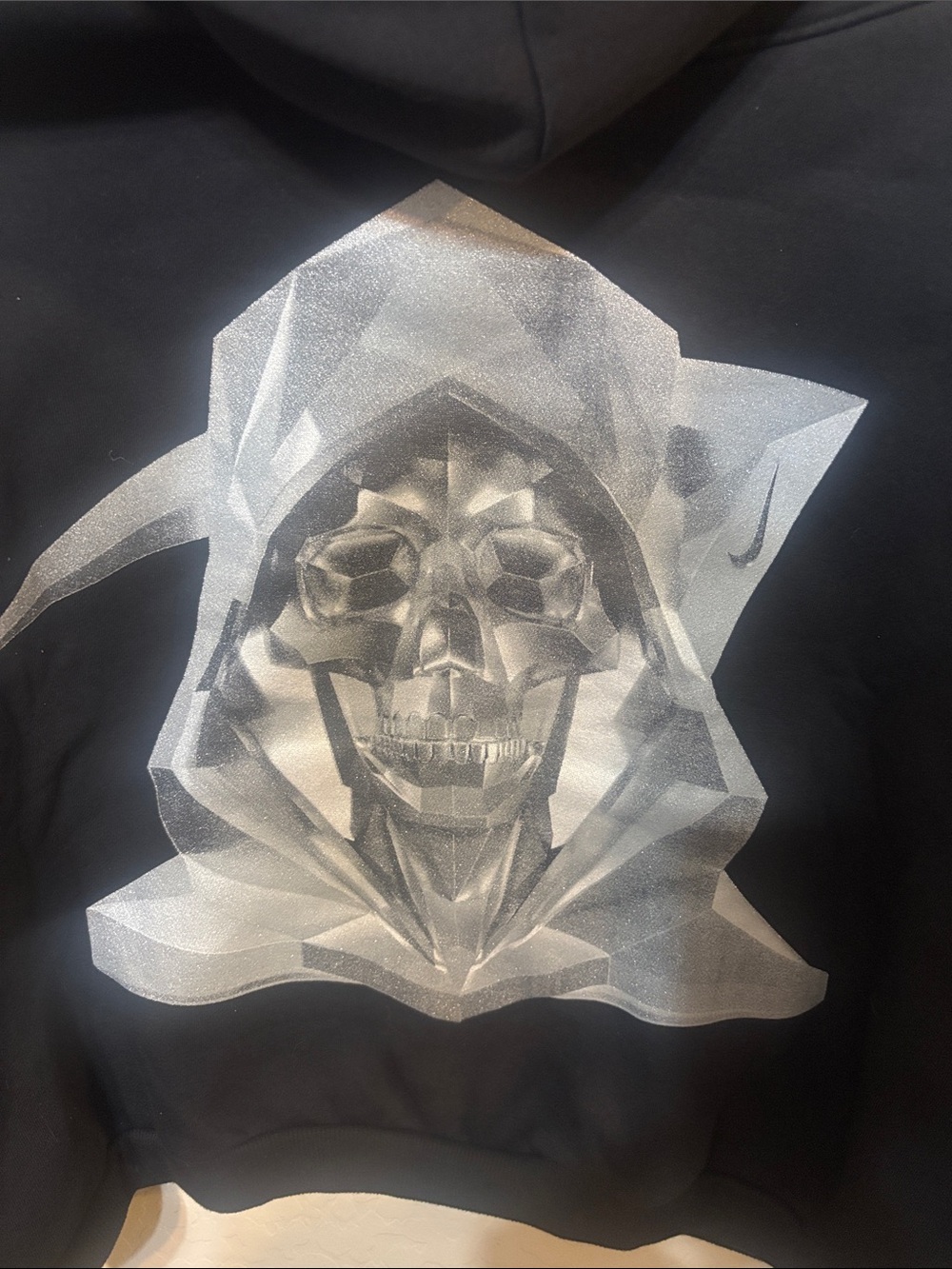 Nike Black Hooded Sweatshirt with Front Label Patch - Picture 3 of 3